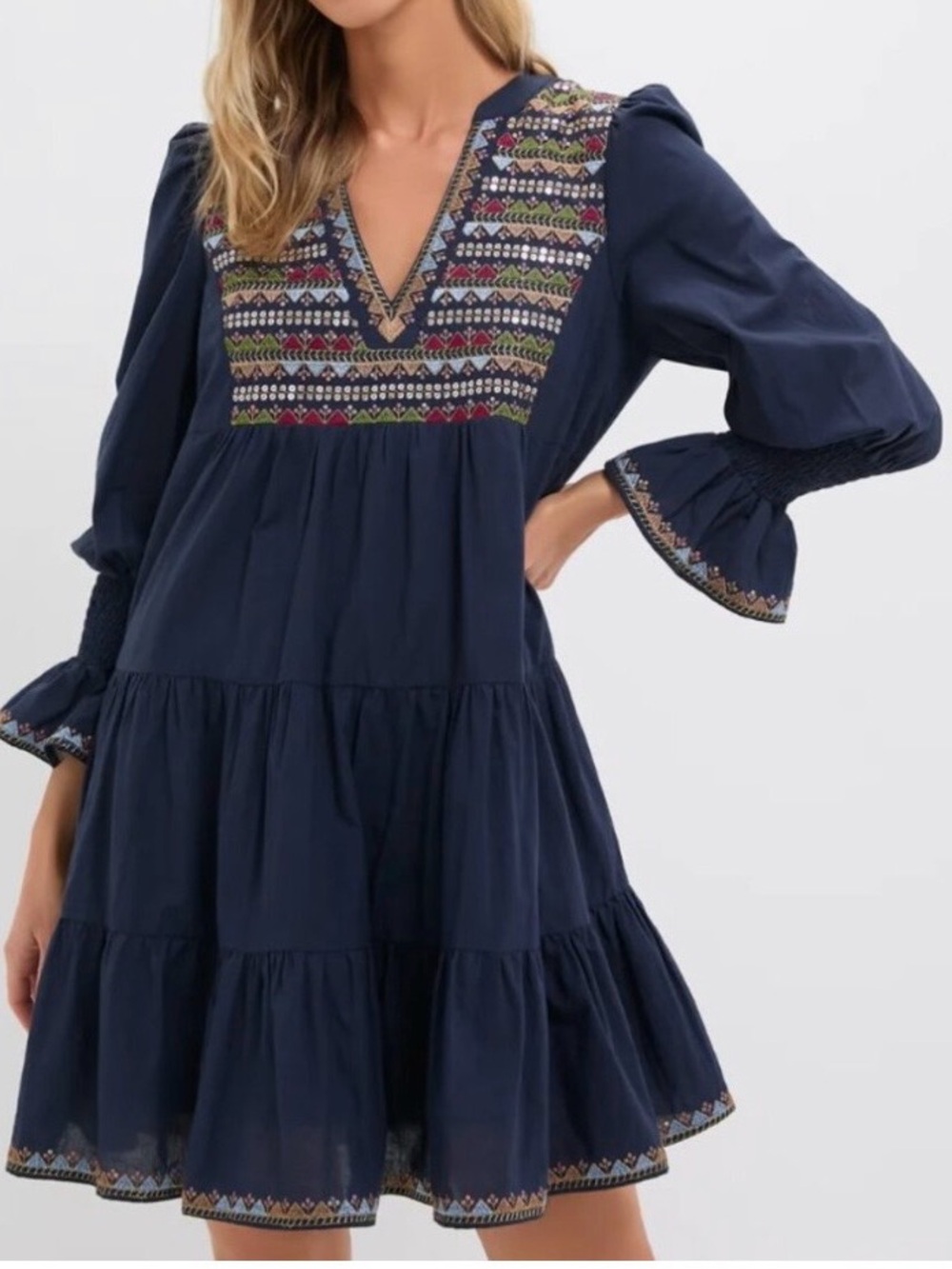 Tuckernuck Pomander Place Kenzo Navy
Embroidered Sequin Dress Women's Size XS